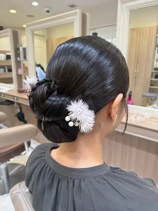 セミロング ヘアアレンジ 韓国ヘアメイク🎀/ 縮毛矯正✨山本媛香のヘアスタイル