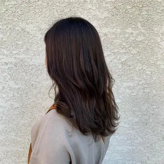 セミロング カラー 韓国×巻ける髪質改善 💍maki💍のヘアスタイル