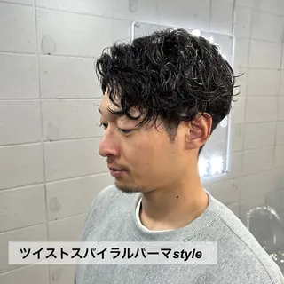 ショート メンズ 天王寺/メンズパーマ /フェード/河本かほのヘアスタイル