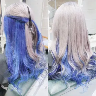 ロング カラー ヘアアレンジ 𝐑𝐈𝐍𝐊𝐀 🐣🩷のヘアスタイル