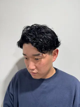 パーマ メンズ 平尾/艶カラー/ アッシュ系/中川誠大のヘアスタイル