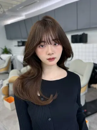 セミロング 映える顔まわり/前髪 特化 💗 ユキマのヘアスタイル