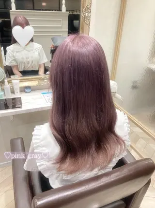 セミロング カラー 菅村 緋莉🎀ガーリーヘアのヘアスタイル