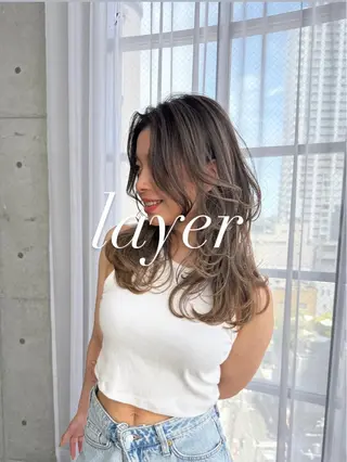 ロング カラー hair studio Zen所属・Kensho 京都駅 ケアブリーチのヘアスタイル