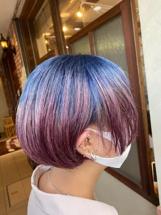 ショート カラー パーマ ヘアアレンジ メンズ キッズ ネイル マツエク・マツパ emu所属・🌈髪質改善・美髪矯 正・平野瀬乃🌈のヘアスタイル