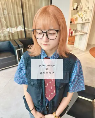 ミディアム カラー ウルフとハイトーン みっちー✂️のヘアスタイル