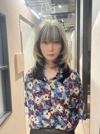 セミロング カラー FRAME spa&hair room博多店【フレーム】所属・髪質改善｜顔周り｜博 多｜川上智也のヘアスタイル