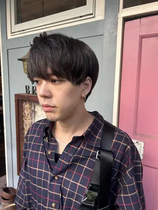 ショート カラー メンズ 清水千優/パーマ/透 明感カラー/メンズのヘアスタイル