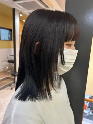 ミディアム カラー hub hair レイヤー/透明感のヘアスタイル