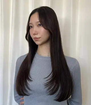 ロング カラー 顔まわり/オフィス カラー/青栁優🔆のヘアスタイル