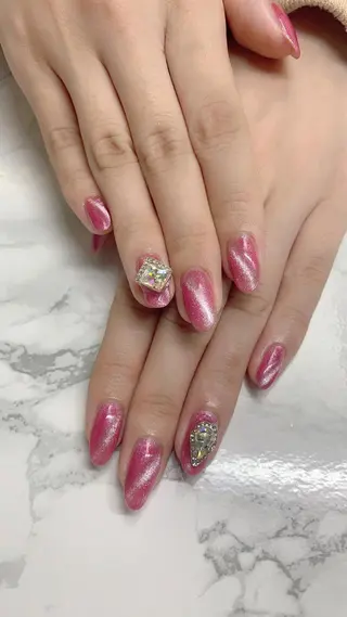 ネイル はな💎ネイル ワンホン、長さ出しのネイルデザイン