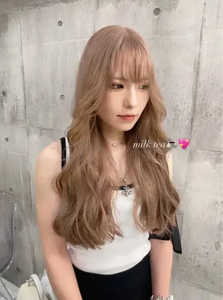 ロング カラー ヘアアレンジ メンズ のん🎀ハイトーン/ レイヤーカット🐳のヘアスタイル