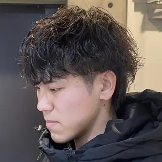 ショート パーマ メンズ 中崎町メンズパーマ/ シャドウ/山下拓実のヘアスタイル