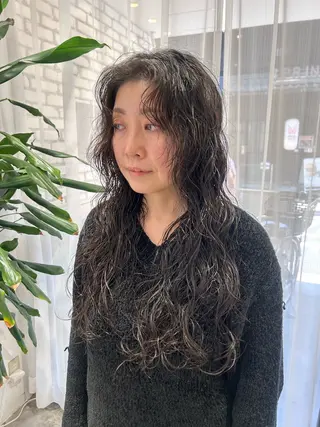 ロング パーマ patou烏丸所属・🤎オリーブカラー× パーマ特化💫森口のヘアスタイル