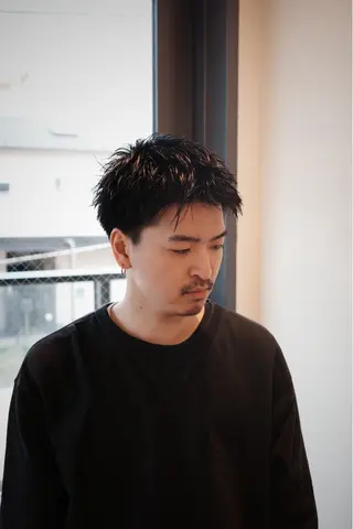ショート メンズ ニュアンスパーマ/ メンズカット田島勇樹のヘアスタイル