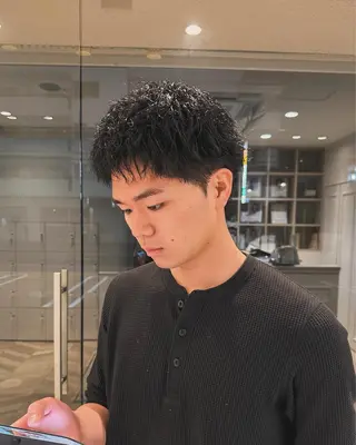 ショート パーマ メンズ パーマ/ハイトーン スパイキー/神田正紀のヘアスタイル