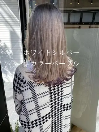 ロング カラー ハイトーン/カラー/ 用賀/稲若健太郎のヘアスタイル