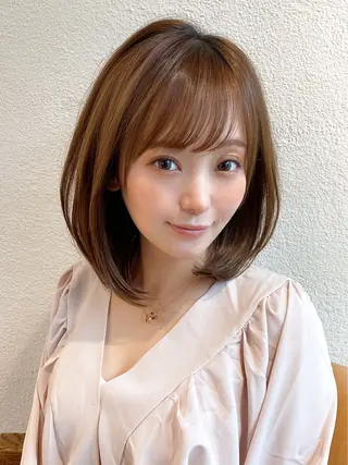 ミディアム カラー 山﨑 翼のヘアスタイル