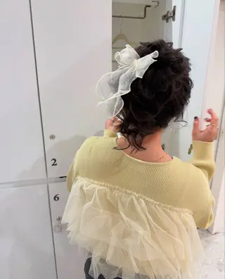 セミロング カラー ヘアアレンジ はるか/ヘアアレンジ ブリーチなしカラー♡のヘアスタイル