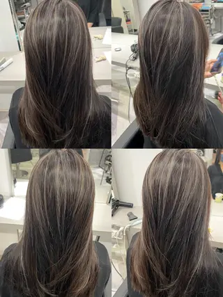 ロング カラー 艶ハイトーン‪‪🔆 ️️️安座間 希のヘアスタイル