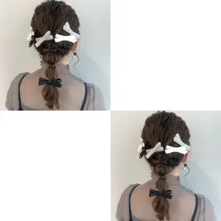 セミロング ヘアアレンジ 青沼夏未/オリーブ/ 寒色カラーのその他イメージ