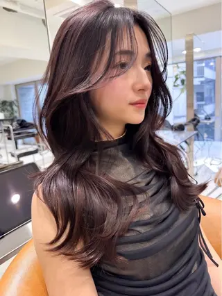 ロング カラー ✨レイヤーカット/透 名感カラー特化✨のヘアスタイル
