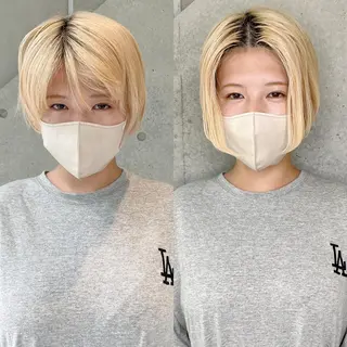 ショート カラー パーマ ヘアアレンジ メンズ キッズ ネイル マツエク・マツパ アイブロウ ACHFILO モデル募集のヘアスタイル