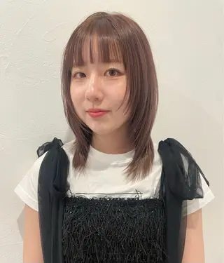 ミディアム カラー ひなた 艶カラー/渋谷のヘアスタイル