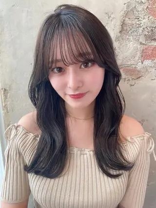 セミロング カラー 顔周り/くびれヘア 韓国ヘア💕風間るなのヘアスタイル