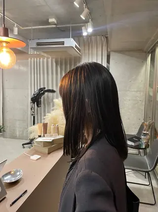 ミディアム カラー パーマ 表参道/髪質改善・ 透明感 colorのヘアスタイル
