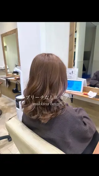 セミロング ブリーチなしカラー RURI🩵のヘアスタイル