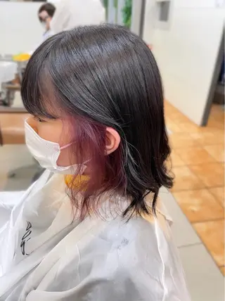 ミディアム カラー SOYON なんば店所属・水島 真彩のヘアスタイル