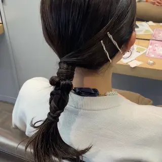ヘアアレンジ 艶暖色カラー🍒 縮毛矯正ほののヘアスタイル