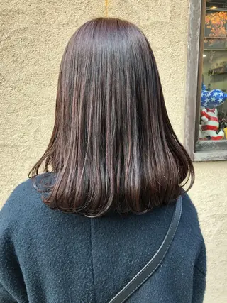 セミロング カラー パーマ 國次 夕貴のヘアスタイル