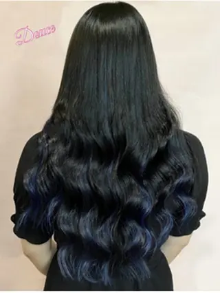 ロング カラー ヘアアレンジ チビ編み込みエクステ シールEXどぅ〜すのヘアスタイル