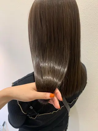 セミロング カラー hub hair レイヤー/透明感のヘアスタイル