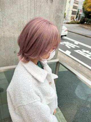 ミディアム カラー 髪質改善/ ブリーチ/中尾のヘアスタイル