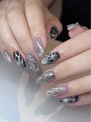 ネイル moca  心斎橋店所属・moca心斎橋店 Aina🐈‍⬛🤍のネイルデザイン