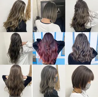 セミロング カラー 森本 笑のヘアスタイル