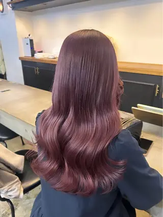 ロング カラー 🌷ラベンダーピンク 顔まわり🌷ねいろのヘアスタイル