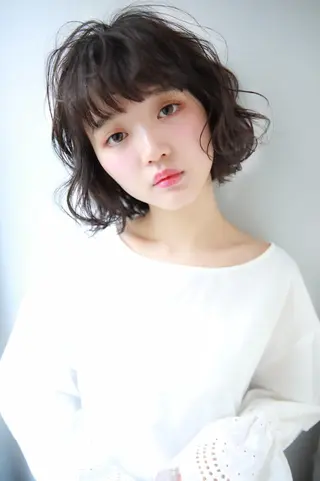 ミディアム カラー パーマ 山下 直人のヘアスタイル