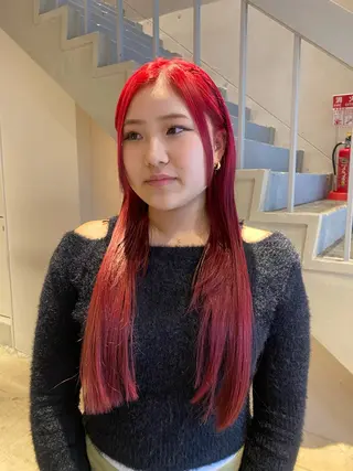 ロング カラー レイヤーカット/ ダブルカラーサクライのヘアスタイル