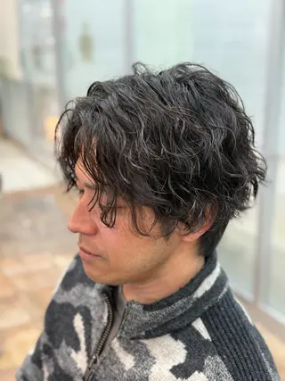 ショート パーマ メンズ 翠川 靖のヘアスタイル