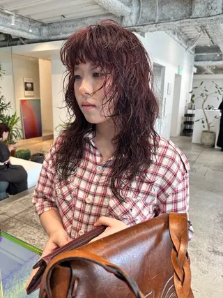 ミディアム カラー パーマ ANY／SUE 千葉パーマのヘアスタイル