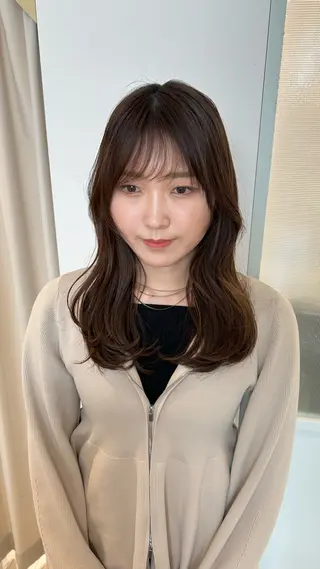 セミロング 似合わせ艶髪カラー ❤️ハダユミのヘアスタイル