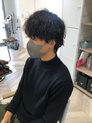 ミディアム パーマ メンズ パーマ/ハイトーン スパイキー/神田正紀のヘアスタイル