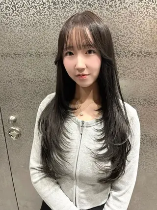 ロング カラー 尾崎隼大 レイヤー/韓国ヘアのヘアスタイル