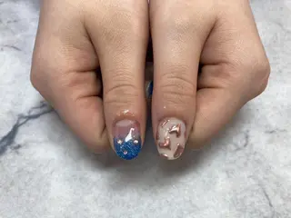 ネイル ネイルリボン 受付スタッフのネイルデザイン