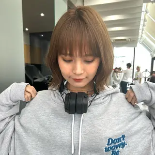 ミディアム ボブ/くびれボブ/ 髪質改善/Ru-kaのヘアスタイル