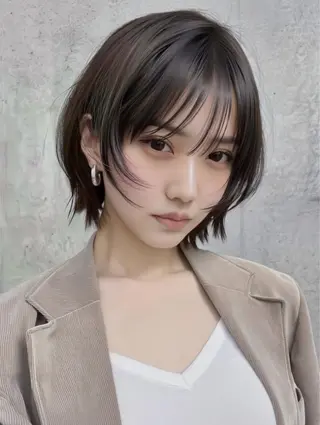 ショート レイヤー×ツヤカラー 渋谷/kougaのヘアスタイル